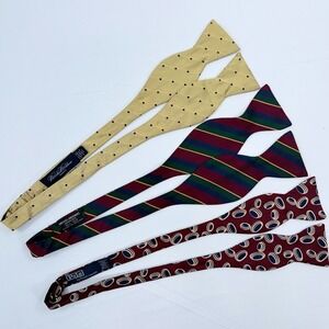 Vintage Bow Ties 100% Silk Brooks Brothers Polo Ralph Lauren Lot 3 Adjustable